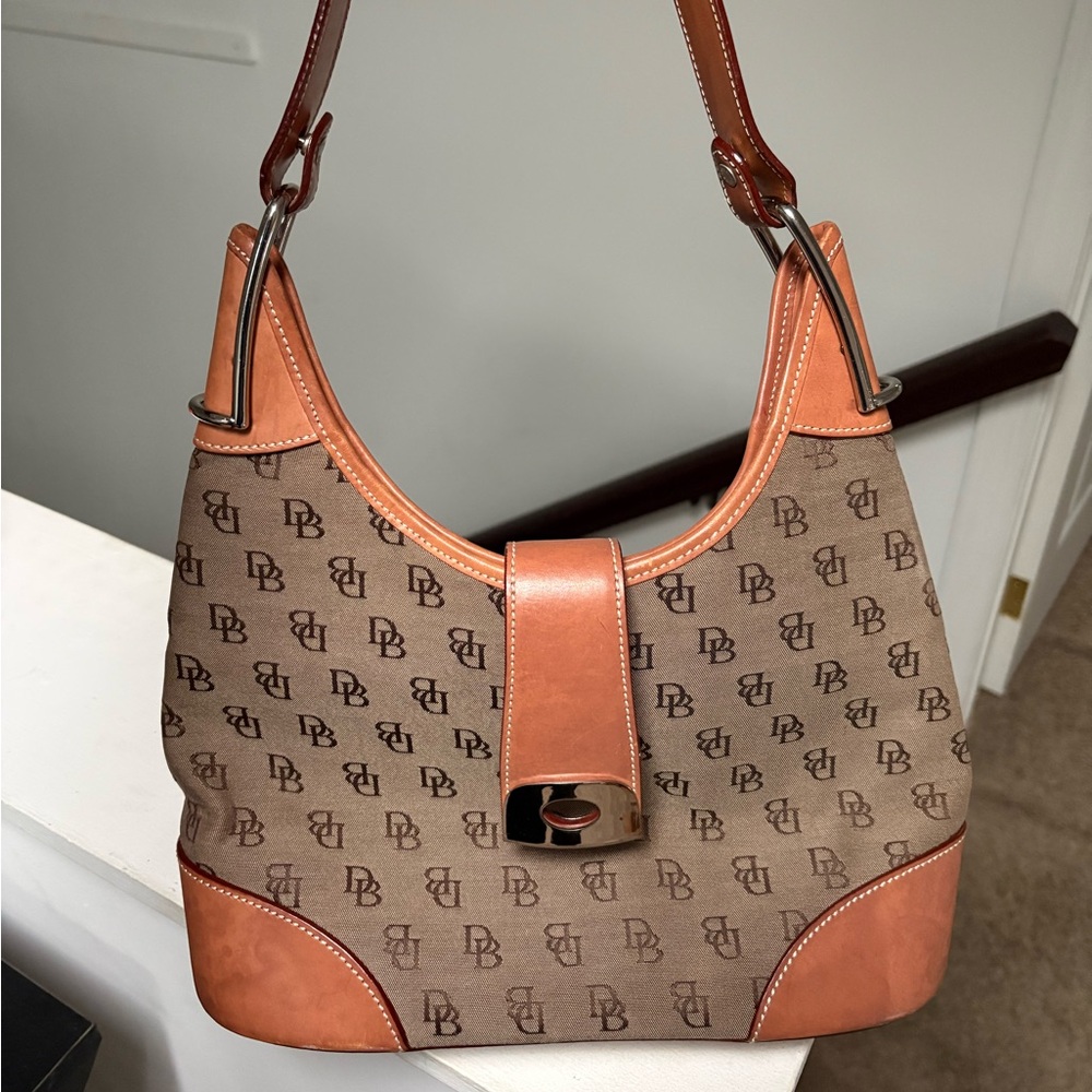Dooney & Bourke Tan and Brown Hobo Bag